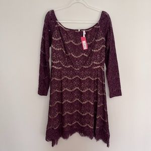 Xhilaration Purple‎ Lace Dress Sz L NWT